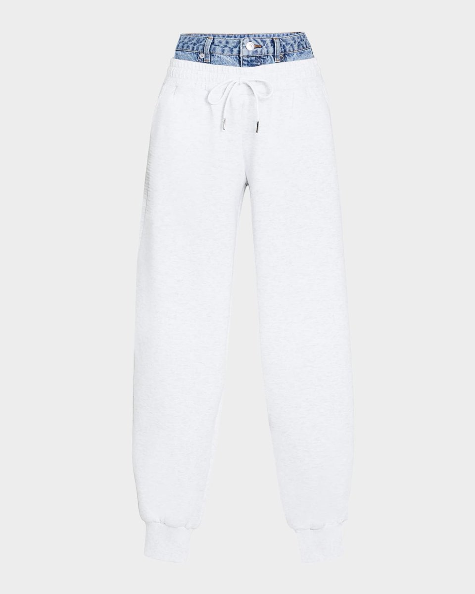 Klara Mixed-Media Sweatpants